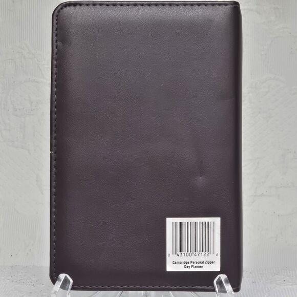 Cambridge Day Planner 90s New Ruler Card Holder Calendar Note Book Maroon - Picture 2 of 15